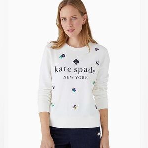 Kate Spade Pansy Toss Logo Sweatshirt